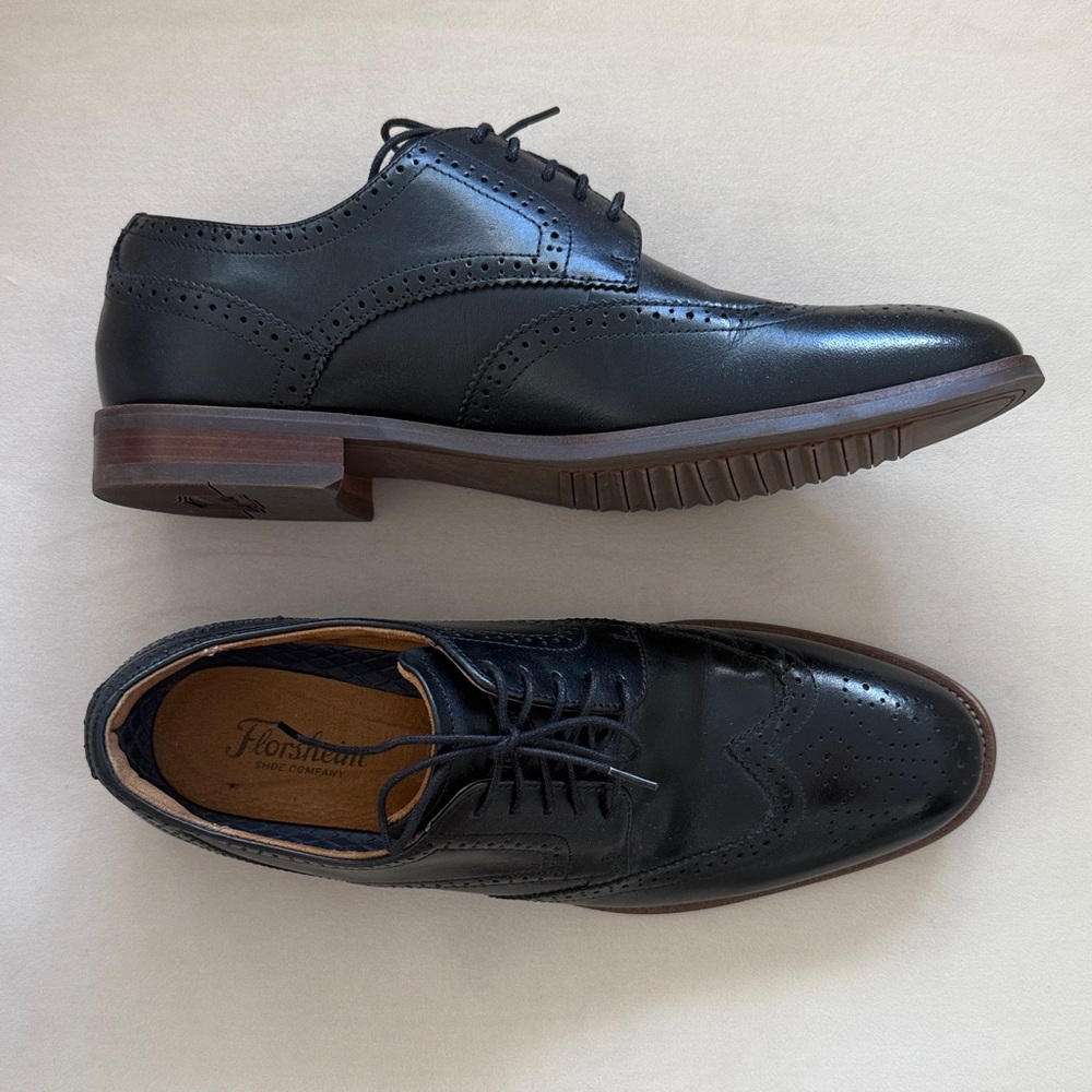 Men’s Florsheim Men's Black Leather Rocci Oxford Derby Shoes 10